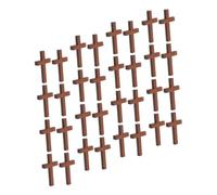 Angoily 50pcs Mini Wooden Cross Pendants DIY Jewelry Making Creative Handcraft Decorations for Necklaces and Bracelets for Halloween Party and Craft Projects