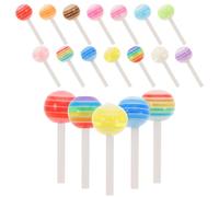 Angoily 50pcs Mixed Color Resin Lollipop Nail Art Charms for DIY Manicure Decoration Convenient to Use Nail DIY Accessories for Professional Use Random Color
