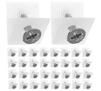 Angoily 50pcs White Cabinet Repair Kit 45° Angle Drawer Wedges with 4x16mm Nickel Screws Bottom Mount Drawer Supports for Sagging Bottoms Plastic Bracket Fixing Accessories for Home