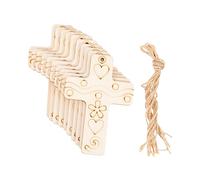 Angoily 50Sets DIY Wooden Cross Slices Blank Craft Blanks for Projects Wall Hanging Ornaments for Easter Christmas and Sunday School Activities