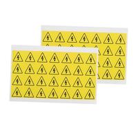Angoily 54pcs Shock Warning Label Triangle Yellow Waterproof Oil-resistant Reflective Self-adhesive Sticker for Meter Box and Electrical Panel, High-risk Workplace Safety Sign