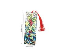 Angoily 5pcs Acrylic Bookmark Blanks with Tassels Bulk DIY Craft Kit for Readers and Teachers Double-Sided Rectangle Book Page Markers with Refractive Light Effect Christmas Goodie Bag