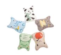 Angoily 5pcs Animal Shaped Plush Catnip Toys Kitten Chew Toys Interactive Soft Pet Play Pillows for Indoor Cats with Sturdy Chew-resistant Fabric Bamboo Panda, Banana Elephant, Hungry