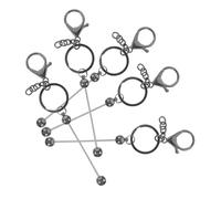 Angoily 5pcs Beaded Keychain Bars Alloy Metal Crafting Beadable Keyring Blanks for DIY Charm Creation Key Chains for Ladies Jewelry Making Craft Projects