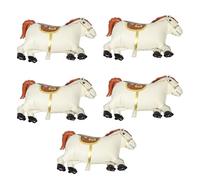 Angoily 5pcs Beige Giant 3d Horse Foil Balloons for Birthday Party Decorations, Cowboy Theme Balloon Supplies for Animal Festival and Chinese New Year Events