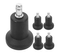 Angoily 5pcs Bell Shaped High Foot Office Chair Glides Replacement with Snap Ring Socket Pegs Slip Fixed Casters for Carpet Floor Protection and Stable Support
