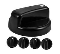 Angoily 5pcs Black Plastic Gas Stove Cooker Knobs Replacement for Range Control Easy to Hold Practical Kitchen Accessories