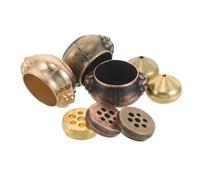 Angoily 5pcs Brass Incense Holder with Holes Tower Burner Base for Cone Stick Incense Compact Metal Tray for Yoga Spa Office Home Aromatherapy and Meditation Decor