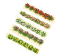 Angoily 5Pcs DIY Miniature Colorful Flower Cluster, Static Grass Tuft Model Artificial Flower Vegetation Groups for Train Landscape Railroad Scenery Architecture Building Model