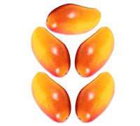 Angoily 5pcs Fake Mango Artificial Fruits with Plastic Grapes, Eva Foam Simulated Mango Ornament for Home Decor and Table Decorations, Lightweight and Vivid Colour Props for Artists