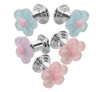 Angoily 5pcs Flower Toilet Button Pusher for Long Nails Manicure-Friendly Flush Handle Compatible with Toilet Models Decorative Chic Bathroom Accessory