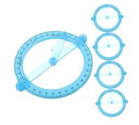 Angoily 5pcs Movable Circular Protractor with Swing Arm for Geometry Technical Drawing and Engineering Lightweight and Safe Measurement Tool for School and Office Use