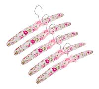 Angoily 5pcs Padded Non-slip Clothes Hangers for Dresses Sweaters and Suits Garment Storage with Floral Design for Closet Organization