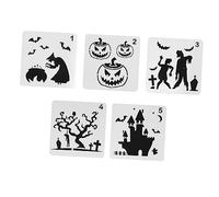 Angoily 5Pcs Reusable Halloween Painting Stencils Plastic Templates for Crafts Scrapbooking Wall and Card Decoration Cartoon Shapes for Creative Painting and Stamping