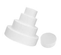 Angoily 5Pcs Round Foam Cake Dummies Set for Decorating Practice Fake Cake Models with 50Mm Thickness and 50Mm to 250Mm Diameter for Wedding Display
