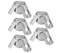 Angoily 5pcs Silver Stainless Steel Wine Bottle Stoppers with Silicone Seal Flexible Design to Keep Air from Entering Bottles for Bars and Clubs Wine Sealing Accessories