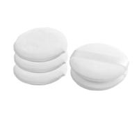 Angoily 5pcs Simple Rounded Powder Makeup Pads White Cut Velour Supple Small Face Makeup Puff for Christmas and Valentine's Day