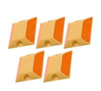 Angoily 5pcs Single-side Raised Reflective Road Studs Plastic Highway Traffic Markers Yellow Pavement Reflectors for Driveway Safety and Traffic Management