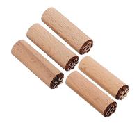 Angoily 5Pcs Small Wooden Flower Stamps for Planner Diary Clay Scrapbooking DIY Crafting Natural Wood Stamping Blocks with Floral Patterns Easy to Use and Portable