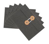 Angoily 5pcs Thickened Kraft Paper Storage Bags with Rope Buckle Closure Multi Use Envelopes for Document Protection Convenient Paper Pockets for Office School and Personal Use Black