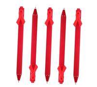 Angoily 5pcs Unique Ribbon Shaped Ballpoint Pens Smooth Writing Charity Pens for Fundraising Volunteers and Cancer Awareness Gifts Red Plastic Ribbon Writing
