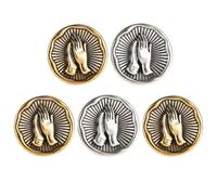 Angoily 5pcs Vintage Praying Hand Brooch Set Alloy Clip-on Breastpin with Delicate Making and Elegant Appearance Decorative Accessories for Sweaters and Coats at Proms and Random Color