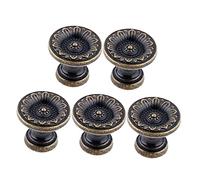 Angoily 5pcs Vintage Style Antique Closet Door Pulls Single Cabinet Knobs for Drawers Cupboards Wardrobe Doors Easy Install Retro Handles