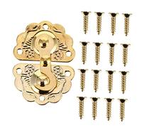 Angoily 5pcs Vintage Wooden Box Buckle Cabinet Locks with Hasp Retro Furniture Accessory for Home Office Shop Use Easy to Install and Wear Resistant Security Latches