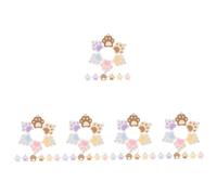 Angoily 5sets Cute Resin Dog Paw Charms for Jewelry Making Safe Durable Pendants for Bracelet and Keychain Crafts Easy to Attach DIY Accessories for Elegant Designs 18pcs*5