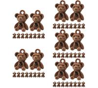 Angoily 5sets Tiny Bear Charms for Jewelry Making Creative Cartoon Bear DIY Accessories for Necklaces Bracelets Keychains and Craft Projects 10pcs*5
