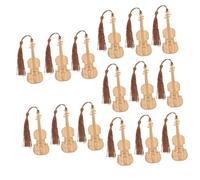 Angoily 5sets Violin Shape Bamboo Bookmarks Decorative Bamboo Page Markers for Reading and Book Lovers Unique Violin Modeling Design for Location and Elegant Decor 3pcs*5