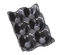 Angoily 6-grids Ceramic Egg Holder Black Refrigerator Egg Storage Tray with Anti-slip Design Shockproof Container for Kitchen Counter and Fridge Organization