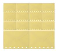 Angoily 6-Hole A7 Yellow Paper Binder Envelope Pouches, Loose Leaf Document Organizer, Refillable Stationery Pocket for Cash, Cards, and Small Items, 30 Pieces (6 Packs)