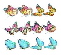Angoily 6 Pairs Magnetic Butterfly Window Stickers Rainbow Colorful Collision Screen Decals Removable DIY Clings for Indoor Outdoor Use Prevent Bird Strikes