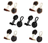 Angoily 6 Pairs Resin Horn Coat Toggle Buttons 2-Hole Sewing Craft Fasteners for DIY Coat Wool Jacket Vintage Style Black Light Coffee Dark Coffee