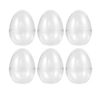 Angoily 6 Pcs Clear Easter Eggs Plastic Fillable Ornaments, 3. 5 X 2. 7 Inches Bauble Balls for Candy Chocolate Easter Party Wedding Party Diy Craft Supplies