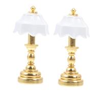 Angoily 6 Pcs Miniature Doll House Accessory Mini Floor Lamps with White Shades Decorative Miniature Table Lights for Dollhouse Furniture Art Decor and DIY Craft Scene Enhancer