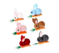 Angoily 6 Pcs Plush Bunny Carrot Hair Clips Cute Rabbit Hair Accessories Not Easy to Fall off Safe Comfortable Assorted Colour Easter Decor for Outfit Or Occasion