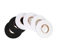 Angoily 6 Rolls Double Sided Adhesive Hemming Tape of Iron Fabric Tapes White Black for Easy No Sew Hemming for Garments and Home