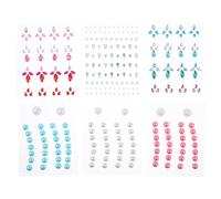 Angoily 6 Sheets Face Jewels Stickers with Acrylic and Resin Material Skin Adhesive and Cuttable Eyebrow Gems Stickers for Rave and Party Night for Girls and Guys