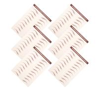 Angoily 6 Sheets Waterproof 3D Simulation Eyebrow Stickers, Peel Off Self-Adhesive False Brows, Brown Hair-Like Transfers for Makeup and Daily Grooming