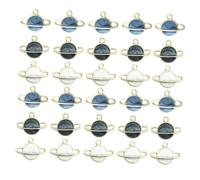 Angoily 60pcs Alloy Planet Charms for Jewelry Making Satellite Comet Pendants in Blue Black White Lightweight DIY Necklace Bracelet Accessories for Craft Lovers and Party Favors