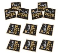 Angoily 64 Pcs 2026 Graduation Napkins Graduation Cocktail Napkins Black Paper Absorbent Disposable Elegant Sophisticated Dessert