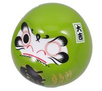 Angoily 6cm Green Doll Porcelain Figurine Japanese Miniature Ornament for Home and Sushi Restaurant Decor Good Luck Dharma Doll