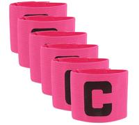 Angoily 6pcs Adjustable Soccer Captain Armbands Set Elastic Anti-drop Football Captain Bands for Adult and Youth Players Team Leadership Wristbands (rose Red)