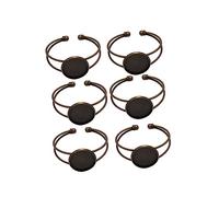 Angoily 6pcs Antique Bronze Round Copper Adjustable Y Shape Bracelet Bases for DIY Jewelry Making Rust Resistant Metal Bezels for Resin Cameo Photo Crafts for Custom Wrist Chains and