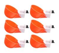 Angoily 6pcs Automatic Chicken Water Cups for Birds and Poultry, Stainless Steel and Pom Material, Easy to Install Water Feeders Suitable for Farm and Home Poultry Use