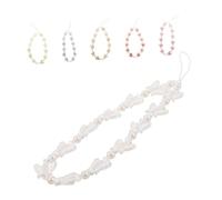 Angoily 6pcs Beaded Mobile Phone Pendant Strap with Butterfly Charm Faux Pearl Hanging Rope for Women Cute Phone Lanyards for Bags and Accessories Multi-color for Casual and Formal Use