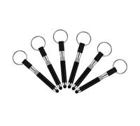 Angoily 6pcs Black Keychain Capacitive Touch Stylus Pens for Smartphones and Tablets, Mini Finger Stylus with Pendant Keyring, Portable Touchscreen Accessories for Everyday Use