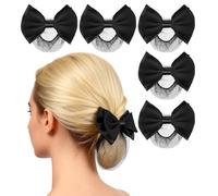 Angoily 6pcs Black Spring Clips Butterfly Hair Net Professional Women Hair Accessories for Bun Net for Buns Ballet